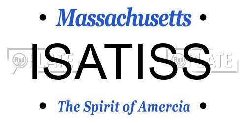 ISATISS Massachusetts License Plate