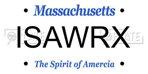ISAWRX Massachusetts License Plate