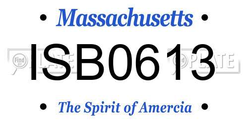 ISB0613 Massachusetts License Plate