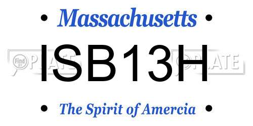 ISB13H Massachusetts License Plate