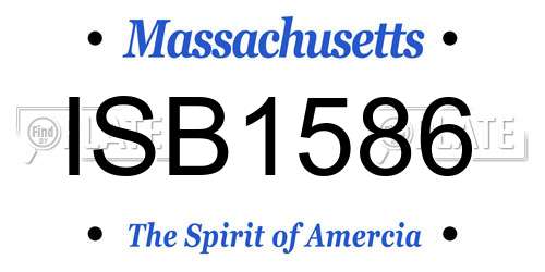 ISB1586 Massachusetts License Plate