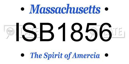 ISB1856 Massachusetts License Plate