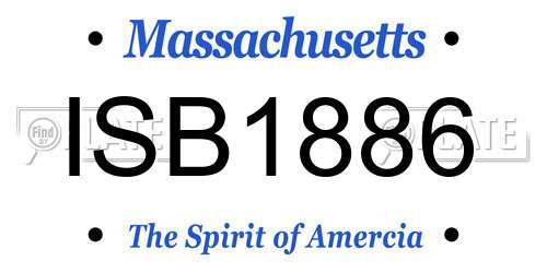ISB1886 Massachusetts License Plate