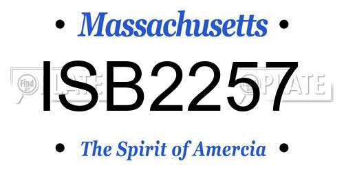 ISB2257 Massachusetts License Plate