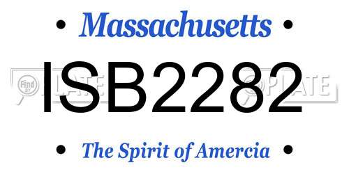 ISB2282 Massachusetts License Plate
