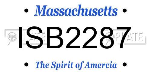 ISB2287 Massachusetts License Plate