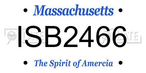 ISB2466 Massachusetts License Plate