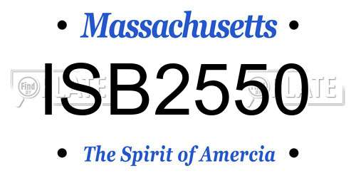 ISB2550 Massachusetts License Plate