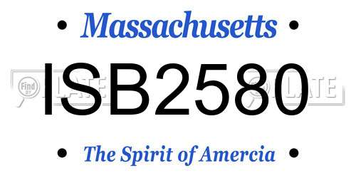 ISB2580 Massachusetts License Plate