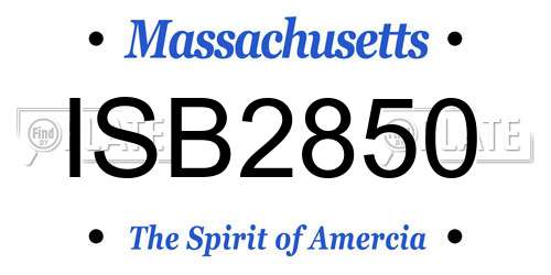 ISB2850 Massachusetts License Plate