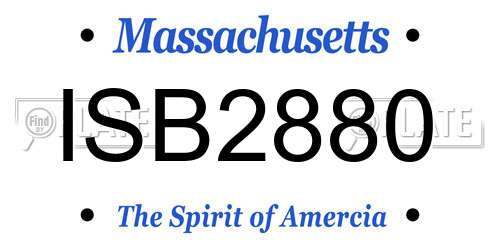 ISB2880 Massachusetts License Plate