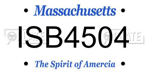 ISB4504 Massachusetts License Plate