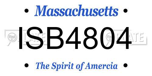 ISB4804 Massachusetts License Plate