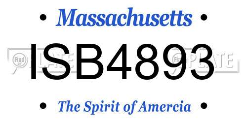 ISB4893 Massachusetts License Plate