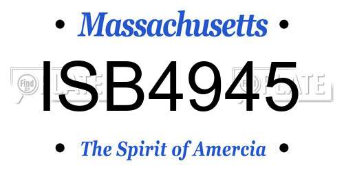 ISB4945 Massachusetts License Plate