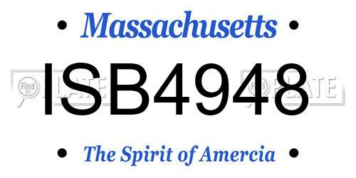 ISB4948 Massachusetts License Plate