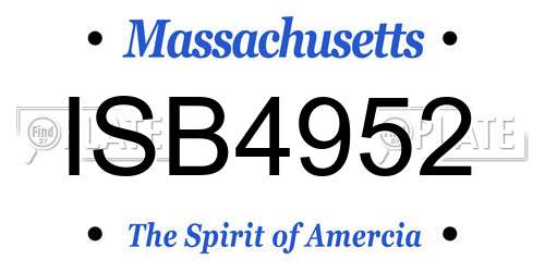 ISB4952 Massachusetts License Plate