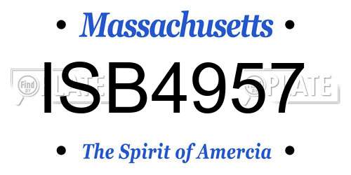 ISB4957 Massachusetts License Plate
