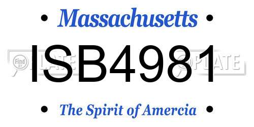 ISB4981 Massachusetts License Plate