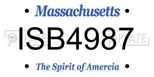 ISB4987 Massachusetts License Plate