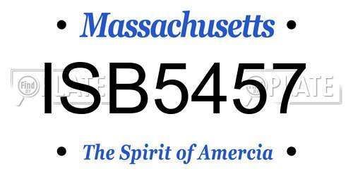ISB5457 Massachusetts License Plate