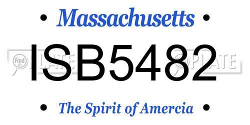 ISB5482 Massachusetts License Plate