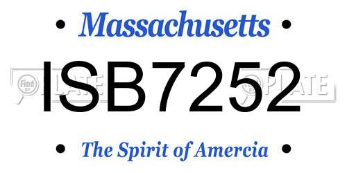 ISB7252 Massachusetts License Plate