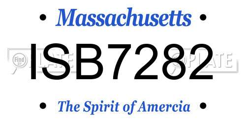ISB7282 Massachusetts License Plate