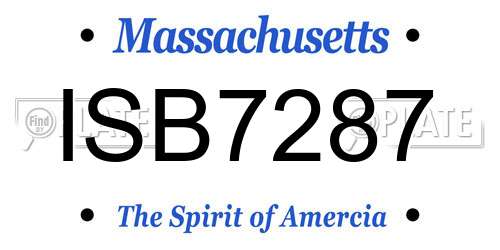 ISB7287 Massachusetts License Plate