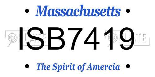 ISB7419 Massachusetts License Plate