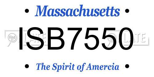 ISB7550 Massachusetts License Plate