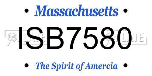 ISB7580 Massachusetts License Plate