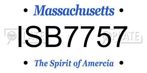 ISB7757 Massachusetts License Plate