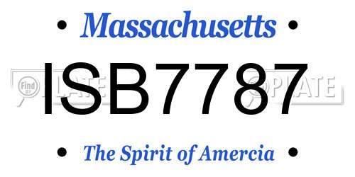 ISB7787 Massachusetts License Plate