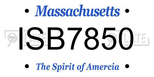 ISB7850 Massachusetts License Plate