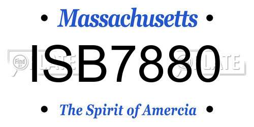 ISB7880 Massachusetts License Plate