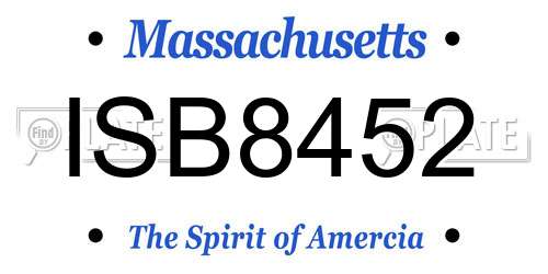 ISB8452 Massachusetts License Plate