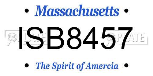 ISB8457 Massachusetts License Plate