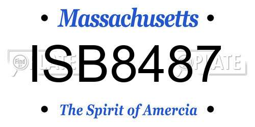ISB8487 Massachusetts License Plate