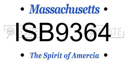 ISB9364 Massachusetts License Plate