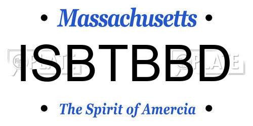 ISBTBBD Massachusetts License Plate