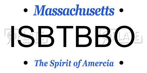 ISBTBBO Massachusetts License Plate