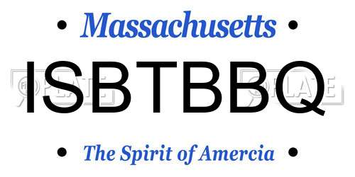 ISBTBBQ Massachusetts License Plate