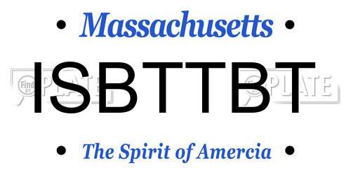 ISBTTBT Massachusetts License Plate