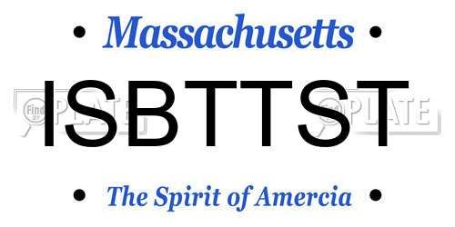 ISBTTST Massachusetts License Plate