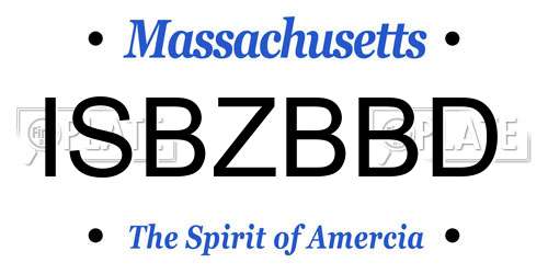 ISBZBBD Massachusetts License Plate