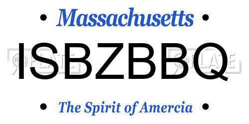 ISBZBBQ Massachusetts License Plate