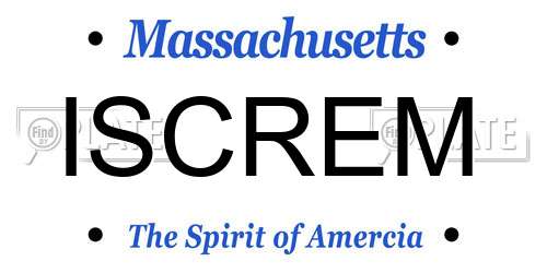 ISCREM Massachusetts License Plate