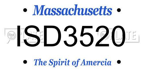 ISD3520 Massachusetts License Plate