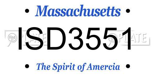 ISD3551 Massachusetts License Plate